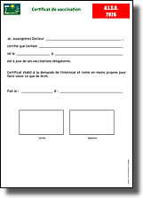 Certificat de vaccination - Accueil de loisirs 2026
