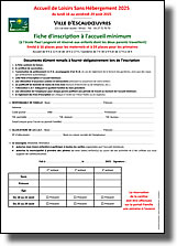 Fiche d'inscription pour l'accueil minimum - Accueil de loisirs 2025
