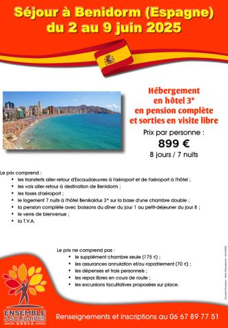 Séjour à Benidorm (Espagne)