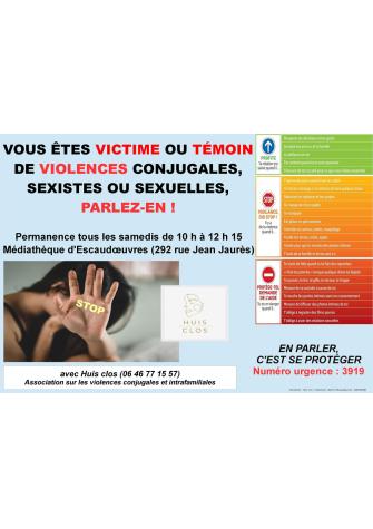 Permanence d'écoute pour les victimes ou témoins de violences