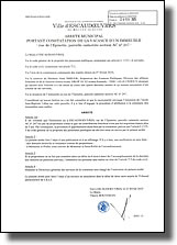 Arrêté municipal portant constatation de la vacance d'un immeuble rue de l'Épinette
