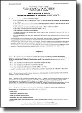 Arrêté municipal instituant des emplacements de stationnement ''Arrêt-minute''