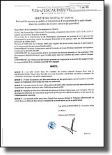 Arrêté municipal portant fermeture au public et interdiction d'occupation de la salle située dans les combles du centre culturel Jacques Brel