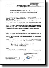 Arrêté municipal portant interdiction de la pêche à l'aimant sur le territoire de la commune d'Escaudœuvres