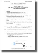 Arrété municipal portant interdiction de stationnement place François Mitterrand en partie