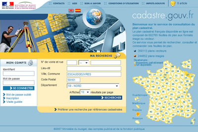 Accéder au cadastre de la ville d'Escaudœuvres