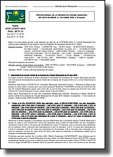 Procès-verbal de la réunion du conseil municipal du 27 octobre 2009