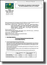 Procès-verbal de la réunion du conseil municipal du 29 avril 2011
