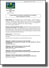 Liste des délibérations examinées lors de la réunion du conseil municipal du 13 décembre 2022