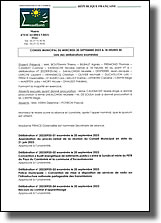 Liste des délibérations examinées lors de la réunion du conseil municipal du 20 septembre 2023