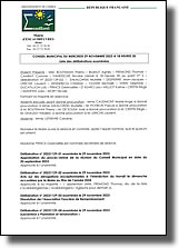 Liste des délibérations examinées lors de la réunion du conseil municipal du 29 novembre 2023