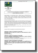 Liste des délibérations examinées lors de la réunion du conseil municipal du 31 janvier 2024