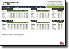 Fiche horaire de la ligne Proxi P63 du T.E.R. du 14 décembre 2025 au 3 juillet 2026
