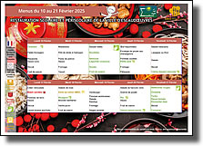 Menus des vacances d'hiver 2025