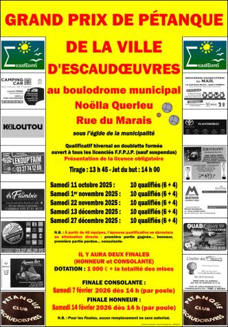 Grand Prix de pétanque de la ville d'Escaudœuvres (5e manche)