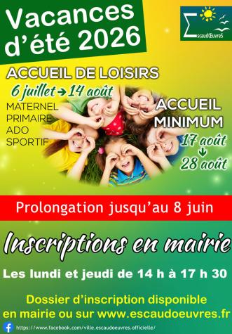 Inscriptions pour l'Accueil de Loisirs d'été