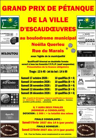 Grand Prix de pétanque de la ville d'Escaudœuvres (1re manche)