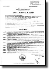 Arrêté municipal relatif à une autorisation de pose de câbles électriques industriels du 1er avril au 1er septembre 2026