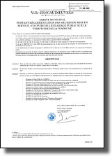 Arrêté municipal portant réglementation des heures de mise en service - coupure de l'éclairage public sur le territoire de la commune