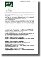 Liste des délibérations examinées lors de la réunion du conseil municipal du 30 septembre 2026