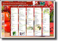 Menus d'avril à juillet 2026